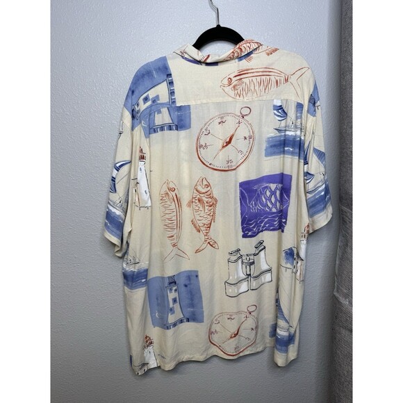Jams World Mens Hawaiian Shirt XXL Rare Rayon S/S Beach Boat Vacation Print - Picture 3 of 3
